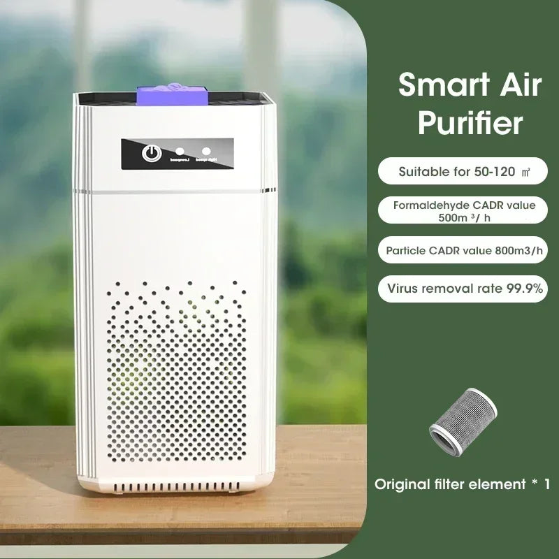 Smart Air Purifier Negative Ions Generator H12 HEPA Filter Purification Intelligent Desktop Air Purifier